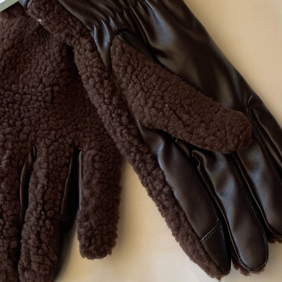 Fleece Lined Mens Gloves Faux Fur - Goodfellow M/L Medium/Large - Picture 5 of 7